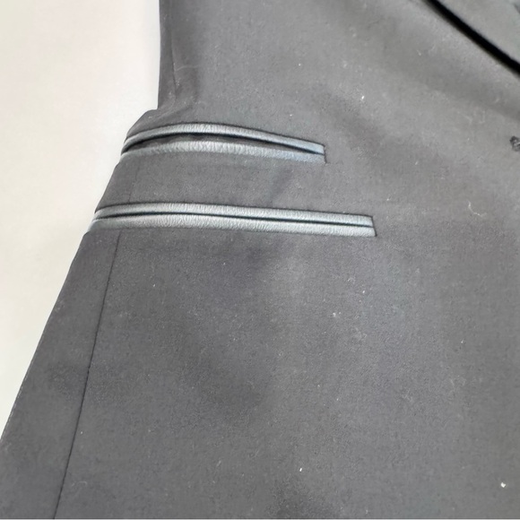 Elizabeth and James REVOLVE Women’s Black Blazer W/ Lamb Leather Trim Sz 4 - Picture 11 of 14